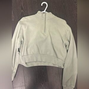 Aritzia TNA Quarter Zip Sweatshirt Sage Green